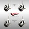 Service Caster 3 Inch 316SS Soft Rubber Wheel Swivel 10mm Threaded Stem Caster Set Brake SCC-SS316TS20S314-SRS-TLB-M1015-4 - alternate 2